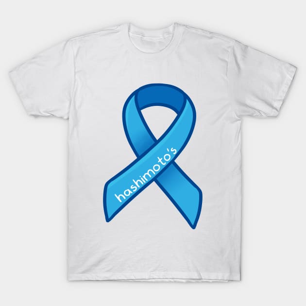 Hashimoto's Thyroiditis Awareness Ribbon T-Shirt by leashonlife